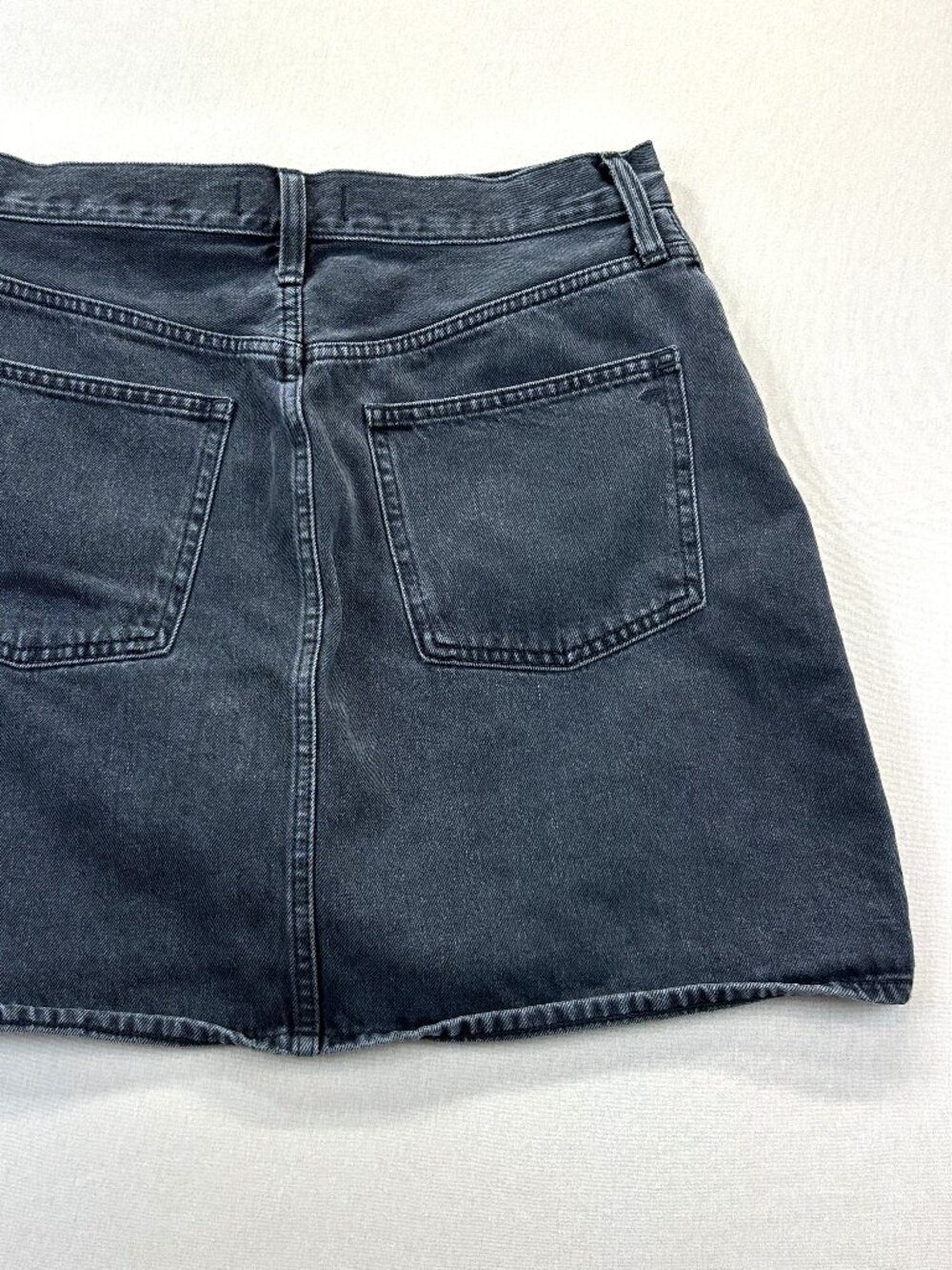 Madewell Rigid Denim Skirt A Line Jeans Women's Size 28 Black Cotton - Picture 5 of 12